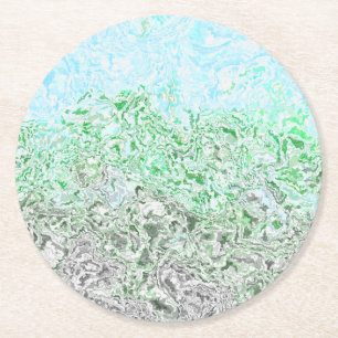 Dessous-de-verre Rond En Papier Drapeau de fierté Autoromantique Trippy Boho Groov