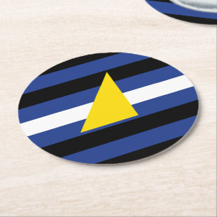Dessous-de-verre Rond En Papier Drapeau de fierté des sports aquatiques