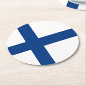 Dessous-de-verre Rond En Papier Drapeau de Finlande (Incliné)