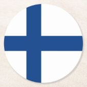 Dessous-de-verre Rond En Papier Drapeau de Finlande (Devant)