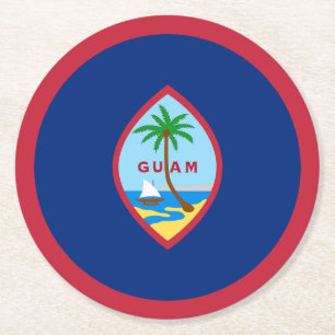 Dessous-de-verre Rond En Papier Drapeau de Guam