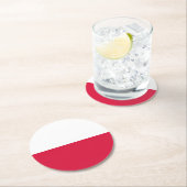 Dessous-de-verre Rond En Papier Drapeau de la Pologne (En situation)