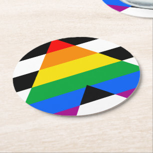 Dessous-de-verre Rond En Papier Drapeau de l'allié LGBTQ+