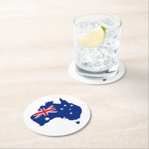 Dessous-de-verre Rond En Papier drapeau de l'Australie