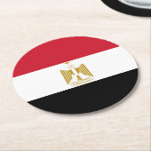 Dessous-de-verre Rond En Papier Drapeau de l'Égypte (Incliné)