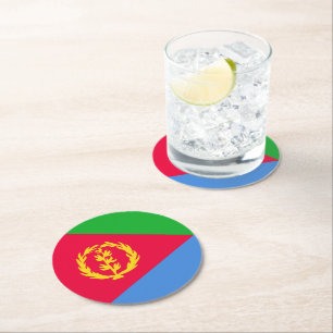 Dessous-de-verre Rond En Papier Drapeau de l'Érythrée