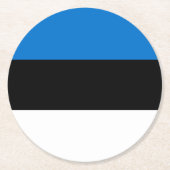 Dessous-de-verre Rond En Papier Drapeau de l'Estonie (Devant)