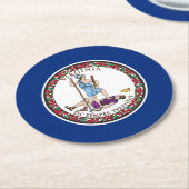 Dessous-de-verre Rond En Papier Drapeau de l'État de Virginie (Incliné)