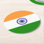 Dessous-de-verre Rond En Papier Drapeau de l'Inde (Incliné)
