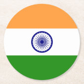 Dessous-de-verre Rond En Papier Drapeau de l'Inde (Devant)