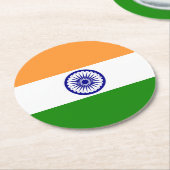 Dessous-de-verre Rond En Papier Drapeau de l'Inde (Incliné)