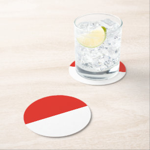 Dessous-de-verre Rond En Papier Drapeau de l'Indonésie