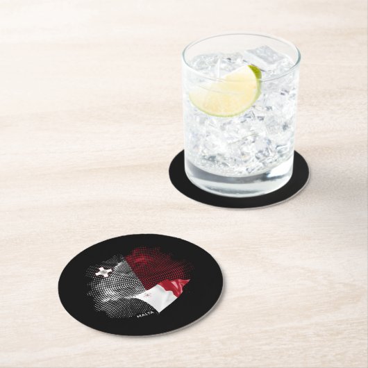 Dessous-de-verre Rond En Papier drapeau de Malte (En situation)