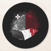 Dessous-de-verre Rond En Papier drapeau de Malte (Devant)