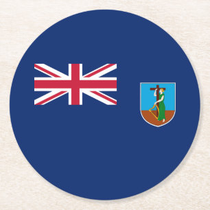 Dessous-de-verre Rond En Papier Drapeau de Montserrat
