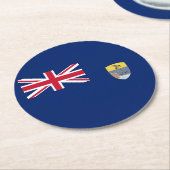Dessous-de-verre Rond En Papier Drapeau de Sainte-Hélène (Incliné)