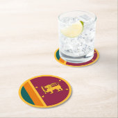 Dessous-de-verre Rond En Papier Drapeau de Sri Lanka (En situation)