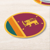Dessous-de-verre Rond En Papier Drapeau de Sri Lanka (Incliné)