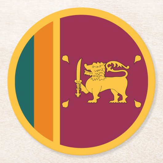 Dessous-de-verre Rond En Papier Drapeau de Sri Lanka (Devant)