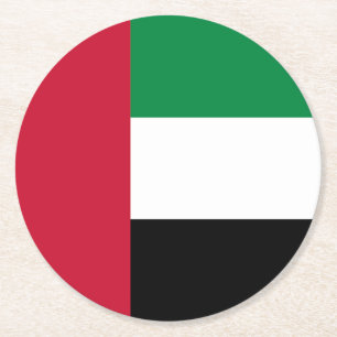 Dessous-de-verre Rond En Papier Drapeau des Émirats arabes unis