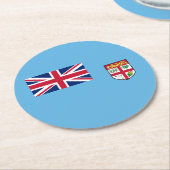 Dessous-de-verre Rond En Papier Drapeau des Fidji (Incliné)