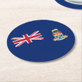 Dessous-de-verre Rond En Papier Drapeau des îles Caïmans (Incliné)