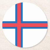Dessous-de-verre Rond En Papier Drapeau des îles Féroé (Devant)