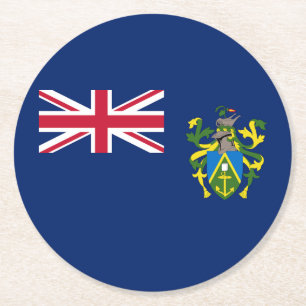 Dessous-de-verre Rond En Papier Drapeau des îles Pitcairn