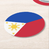 Dessous-de-verre Rond En Papier drapeau des Philippines (Incliné)