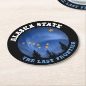 DESSOUS-DE-VERRE ROND EN PAPIER DRAPEAU D'ÉTAT D'ALASKA (Incliné)