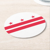 Dessous-de-verre Rond En Papier Drapeau d'État de Washington DC (Incliné)