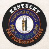 DESSOUS-DE-VERRE ROND EN PAPIER DRAPEAU D'ÉTAT KENTUCKY BLUEGRASS (Devant)