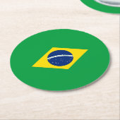 Dessous-de-verre Rond En Papier Drapeau du Brésil (Incliné)
