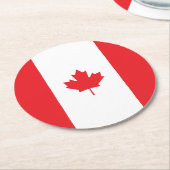 Dessous-de-verre Rond En Papier Drapeau du Canada (Incliné)