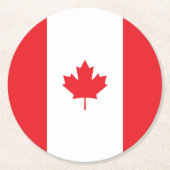Dessous-de-verre Rond En Papier Drapeau du Canada (Devant)