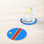 Dessous-de-verre Rond En Papier Drapeau du Congo Kinshasa (En situation)
