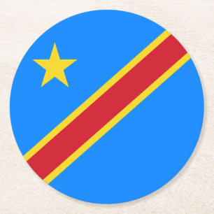 Dessous-de-verre Rond En Papier Drapeau du Congo Kinshasa