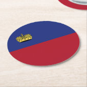 Dessous-de-verre Rond En Papier Drapeau du Liechtenstein (Incliné)
