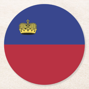 Dessous-de-verre Rond En Papier Drapeau du Liechtenstein