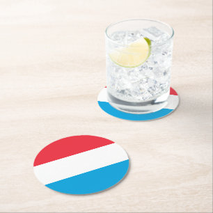 Dessous-de-verre Rond En Papier Drapeau du Luxembourg