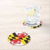 Dessous-de-verre Rond En Papier Drapeau du Maryland (En situation)