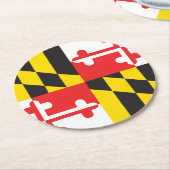 Dessous-de-verre Rond En Papier Drapeau du Maryland (Incliné)
