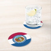 Dessous-de-verre Rond En Papier Drapeau du Missouri (En situation)