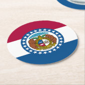Dessous-de-verre Rond En Papier Drapeau du Missouri (Incliné)