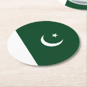 Dessous-de-verre Rond En Papier Drapeau du Pakistan (Incliné)