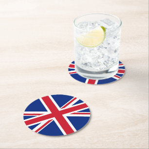 Dessous-de-verre Rond En Papier Drapeau du Royaume-Uni