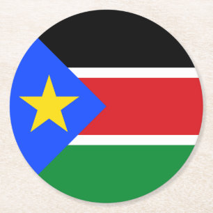 Dessous-de-verre Rond En Papier Drapeau du Soudan du Sud