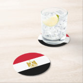 Dessous-de-verre Rond En Papier Drapeau égyptien (En situation)