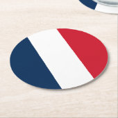Dessous-de-verre Rond En Papier Drapeau français (Incliné)