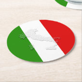 Dessous-de-verre Rond En Papier Drapeau italien (Incliné)